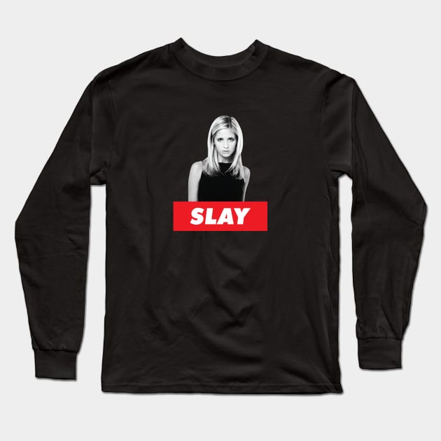 Buffy the Vampire Slayer: SLAY Long Sleeve T-Shirt by hinoonstudio